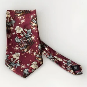 Vintage House Of Arden Santa Neck Tie Red 100% Silk Made In USA - Picture 1 of 5