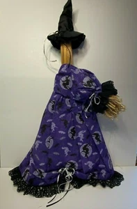 Hanging Straw Broom Witch Vintage Halloween Decoration 25 Inches - Picture 1 of 7