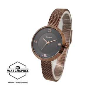 Casio Ladies' Rose Gold Ion Plated Stainless Steel Mesh Band Watch LTPE154MR-1A - Picture 1 of 1