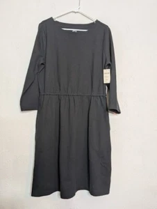 Duluth Trading Co Ponte Pro Knit 3/4 Sleeve Midi Dress Womens Size XL Black New - Picture 1 of 6