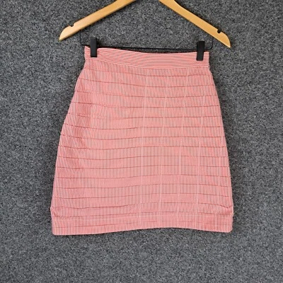 Alpha60 Womens Mini Skirt Size XS Extra Small Pink White Striped Short Length - Image 1 of 4