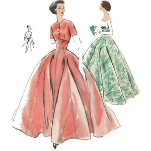 1950's Sewing Pattern: Vogue Evening or Ball Gown & Bolero - Bust=31” (79cm) - Picture 1 of 3