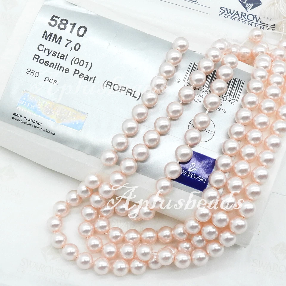 50pcs Swarovski Crystal Pearl #5810 Round Beads 7mm 14" long Pick colors - Image 1 of 1