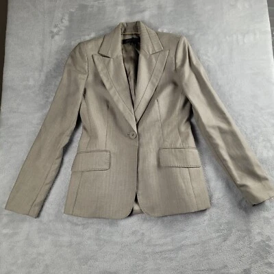 Blazer Traje Anne Klein Para Mujer Beige Oficina Estilo Negocios Talla 2 Foto 1 de 4