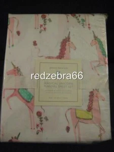 Pottery Barn Kids Magical Unicorn Twin Sheet Pink Flannel Magic 3-pc NEW Holiday - Picture 1 of 1