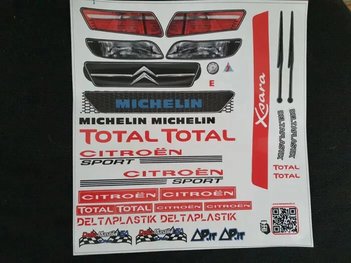 DEC006 - Xsara SCALE 1/8 Rc Body  Decals - adesivi    - Immagine 1 di 1