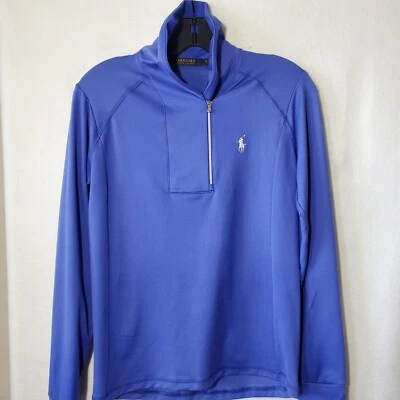 Camisa Polo Golf Ralph Lauren Mujer Pequeña Púrpura Cuarto Cremallera Rendimiento Eléctrica Foto 1 de 4