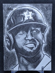 2022 Topps Yordan Alvarez Original Sketch 1/1 Juan Rosales Autograph 