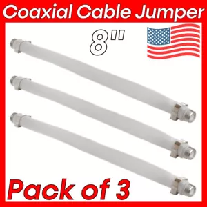 3 Pcs 8" Coaxial F Type Jumper F to F Flat Coax Cable Coupler for Doors Windows - Picture 1 of 3