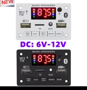 Radio Auto FM Bluetooth, Altoparlante MP3 Decoder Board USB Lettore Musica - Foto 1 di 9