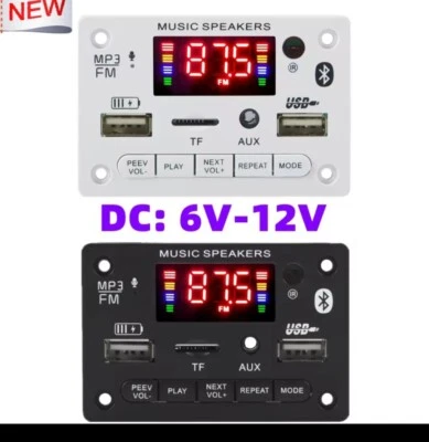 Radio Auto FM Bluetooth, Altoparlante MP3 Decoder Board USB Lettore Musica - Immagine 1 di 4