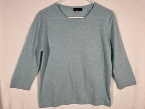Forte 100% Cashmere Sweater Pastel Blue Size Large Pullover Light Career Casual - Picture 1 of 9