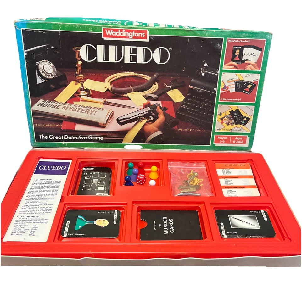 1975 Vintage Cluedo Board Game Waddingtons Art Deco Box 100% Complete - Image 1 of 4