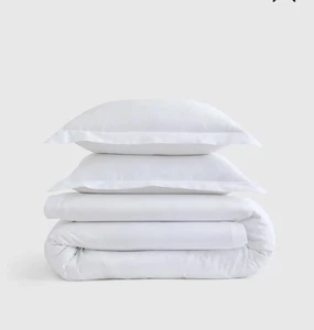Quitte 700 Fäden Gizeh Baumwollsatin Bettbezug Set King Size Weiß Neu ohne Etikett LESEN - Bild 1 von 6