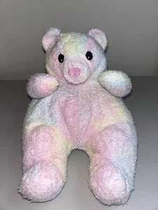Ty Bearbaby 1999 Rainbow Tie Dye Pastel Soft Stuffed Plush Rattle Lovey 11” VGUC - Picture 1 of 14