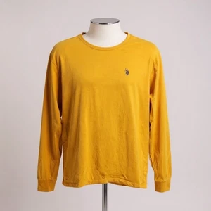 US Polo Assn Men’s XL Mustard Yellow Long Sleeve T-Shirt Blue Embroidered Logo - Picture 1 of 8