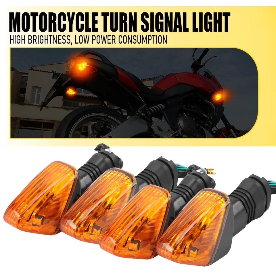4X Front Rear Turn Signal Indicators Light Amber Lens For 05-06 KAWASAKI Z750S E - Image 1 of 4