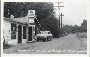 Lytle Creek CA Canyon Post Office Happy Jack Ranch Ford Consul Mark 1 RPPC PC - Picture 1 of 2