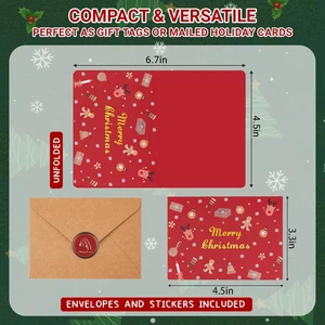 24 Mini Weihnachtskarten mit Umschlägen & Aufklebern, kleines Weihnachtsgruß Auto... - Bild 1 von 9