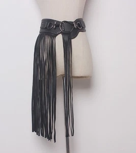 Womens Belt Tassel Skirt Vintage Belt Punk Gothic Waist Corset Belt Ladies Dress - Picture 1 of 17