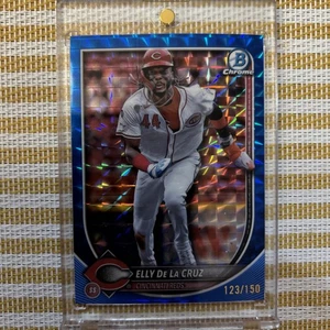 ELLY DE LA CRUZ 123/150 SP 2025 Bowman Chrome BLUE GEOMETRIC REFRACTOR #89 Fresh - Picture 1 of 6