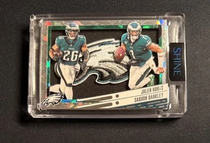 Saquon Barkley / Jalen Hurts Green Jersey 1/1 Card Art- Created by SHINE - Picture 1 of 2