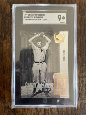 1999 UD Century Legends Grover Alexander 22 /100 -SGC 9 - POP 1 -Only 1 Graded! - Image 1 of 2