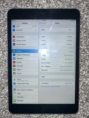 Apple iPad Mini 1st Gen 16GB 9.3.5" Blue WiFi Only MD528LL/A - Image 1 of 3