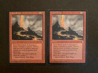 (2) Magic: The Gathering Lava Burst Ice Age 1995 VINTAGE MTG MP - Image 1 of 2