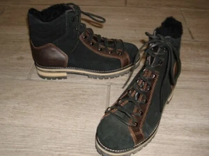 NEU Aquatalia Damen Stiefel Morena Lug Combat Wildleder schwarz/braun Italy Gr. 5,5 N - Bild 1 von 8