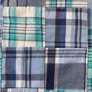 Tessuto a quadri Nantucket Madras blu patchwork / 100% cotone / tessuto patchwork / - Foto 1 di 4