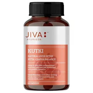 Jiva Ayurveda KUTKI Capsules (60caps) Natural Detox, Herbal Liver Wellness - Picture 1 of 6