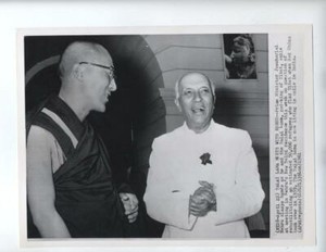 Tibet, 1961 New Delhi India refugees rare photo Prime Minister Nehru Dalai Lama