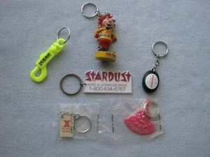6 Las Vegas Hotel KeyChains Circus Circus-Lady Luck-Stardust-Hilton-Excalibur - Picture 1 of 2