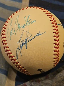 lou pinella davey johnson signed ball autographed baseball auto mlb signature - Picture 1 of 4