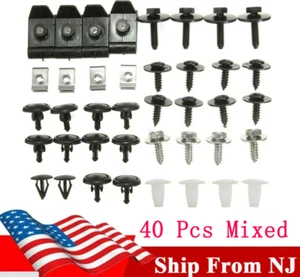 40x Sujetadores Mezclados de Plástico y Metal Parachoques Puerta Coche Retención Clips Tornillos - Imagen 1 de 12