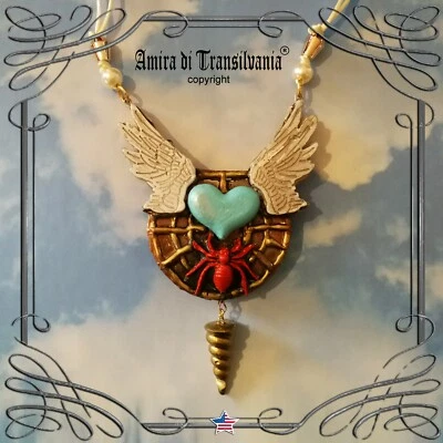 joyería mujer collar oscuro colgante gótico bruja amuleto medallón victoriano en capas Foto 1 de 4