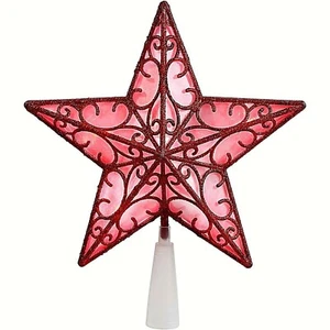 brand new red LED 9" battery operated Christmas Tree Topper - Picture 1 of 1