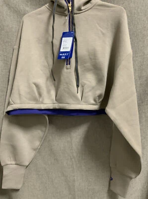 🍀 MIZUNO WOMEN'S RONDA ROUSEY CROPPED HOODIE, XS, VINTAGE KHAKI🆕 - Image 1 of 3