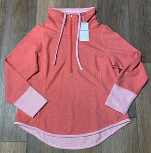 Tommy Bahama Reversible Half Zip Knit Pullover Men's L Sun Fade Flip Side Coral - Picture 1 of 12