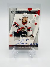 2022-23 SP Authentic Hockey - Jake Sanderson Future Watch Auto INSCRIBED /999!