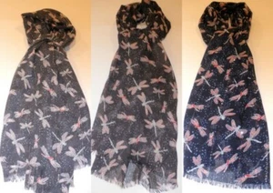 Bufanda estampada de libélula con resaltados brillantes - varios colores - Imagen 1 de 4