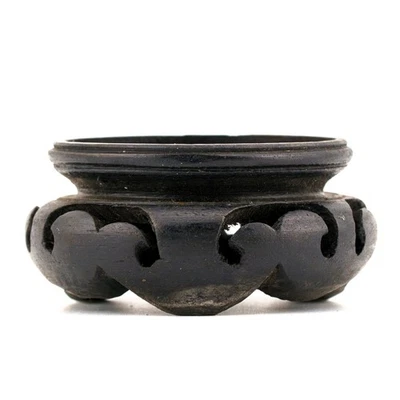 Antique Chinese Carved Wood Stand for Vase Ginger Jar Circle Middle 20th Century - Image 1 of 4