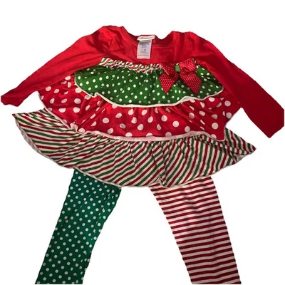 Conjunto de Navidad Bonnie Jean Niña Talla 6 Rojo Blanco y Verde. NUEVO CON ETIQUETAS PRECIO DE VENTA SUGERIDO POR EL FABRICANTE $46.00 Foto 1 de 4