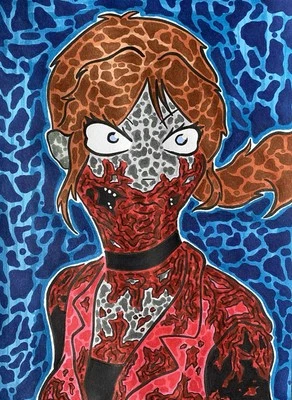 Ilustração original de videogame de terror “Claire Redfield” em papel tamanho A5 - Imagem 1 de 2