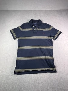 Polo uomo American Eagle blu a righe The Eagle bottone vestibilità vintage taglia XS - Foto 1 di 6