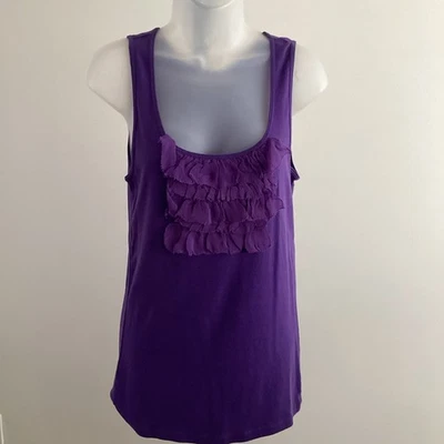 Camiseta sin mangas Caslon ajustada con volantes de lavanda para mujer talla grande Foto 1 de 4