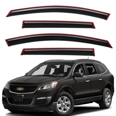 For 2009-2017 Chevy Traverse In-channel Acrylic Window Vent Visor Sun Rain Guard - Image 1 of 4