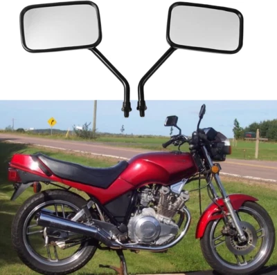 Espelho traseiro retangular de motocicleta 10 mm para Yamaha XJ 400 550 600 650 700 750 - Imagem 1 de 4