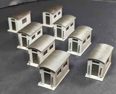 Vollmer 24937 H0 Plastic Model Railroad Prop Wellblechhütte (LOT OF 8 PRE-BUILT) - Image 1 of 4